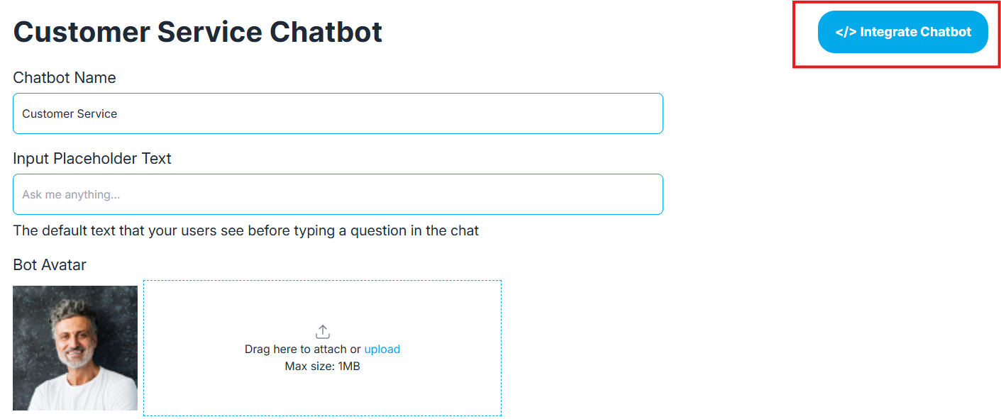 Chatbot integrate interface